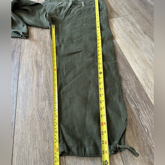 🛍️ NWOT 100% Linen Green pants ( Jogger style or cargo) - Picture 5 of 8